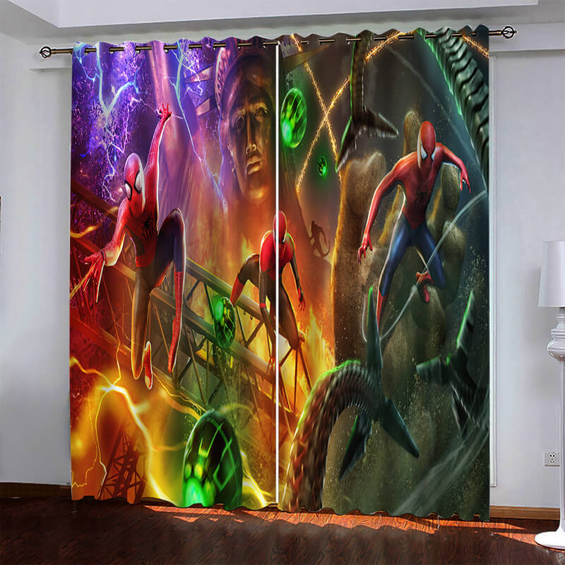 Marvel Superhero Spiderman Pattern Curtains Blackout Window Drapes (Online Order Only)