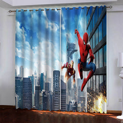 Marvel Superhero Spiderman Pattern Curtains Blackout Window Drapes (Online Order Only)