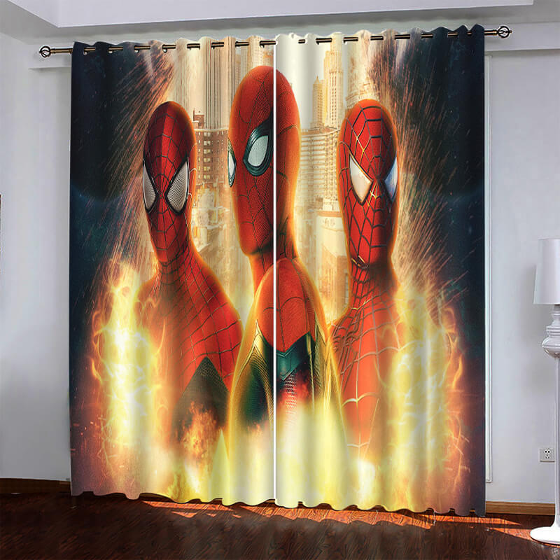 Marvel Superhero Spiderman Pattern Curtains Blackout Window Drapes (Online Order Only)