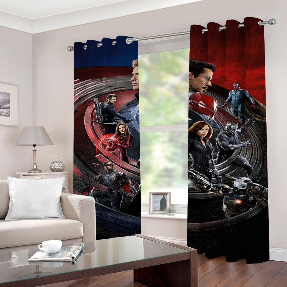 Marvel The Avengers Pattern Curtains Blackout Window Drapes (Online Order Only)