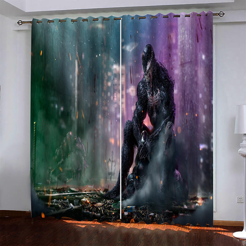 Marvel Venom Pattern Curtains Blackout Window Drapes (Online Order Only)