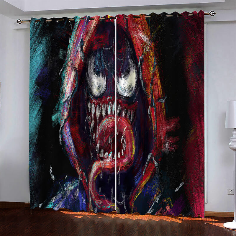 Marvel Venom Pattern Curtains Blackout Window Drapes (Online Order Only)