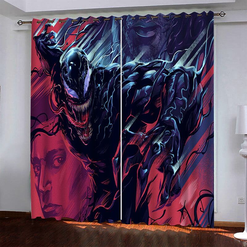 Marvel Venom Pattern Curtains Blackout Window Drapes (Online Order Only)