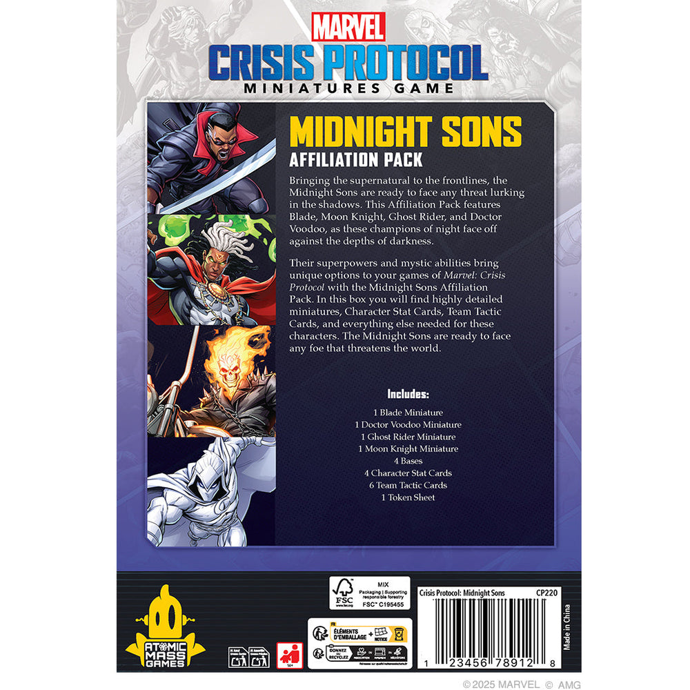 Marvel Crisis Protocol: Midnight Sons Affiliation Pack (ONLINE ORDER ONLY)
