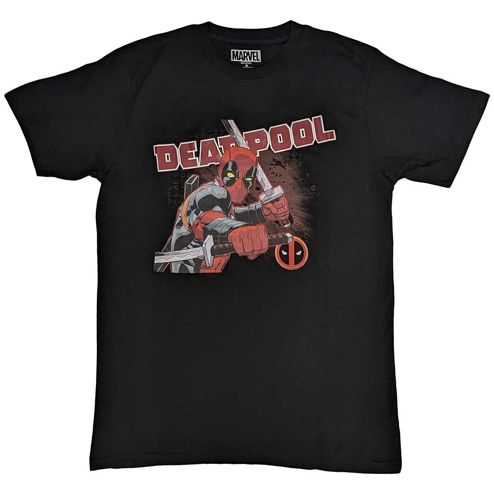 Marvel Deadpool Comic Book Katanas Graphic T-Shirt (ONLINE ORDER ONLY)