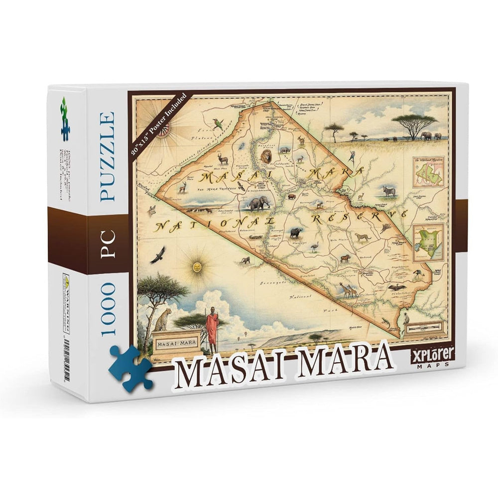 Masai Mara 1000 Piece Jigsaw Puzzle Xplorer Maps (ONLINE ORDER ONLY)