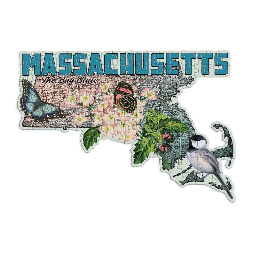 Massachusetts 100 Piece Mini Shaped Jigsaw Puzzle Galison (ONLINE ORDER ONLY)