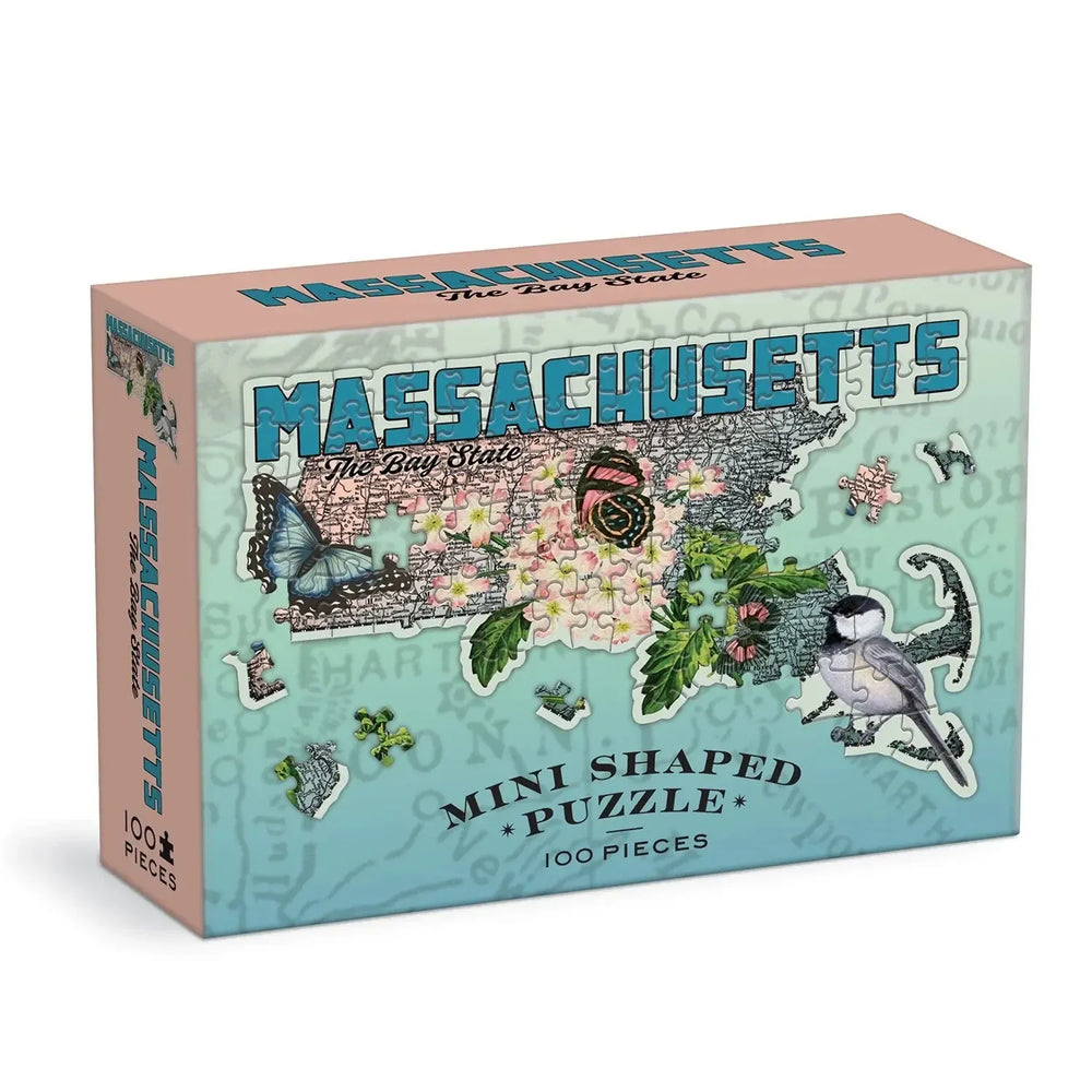 Massachusetts 100 Piece Mini Shaped Jigsaw Puzzle Galison (ONLINE ORDER ONLY)