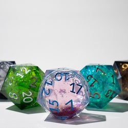 Massive Gold And Glitter Fireball Liquid Core 95MM Chonk Handmade Resin Dice And Box (ONLINE ORDER ONLY)