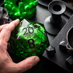 Massive Green Skull Liquid Core 95MM Chonk Handmade Resin Dice And Box (ONLINE ORDER ONLY)