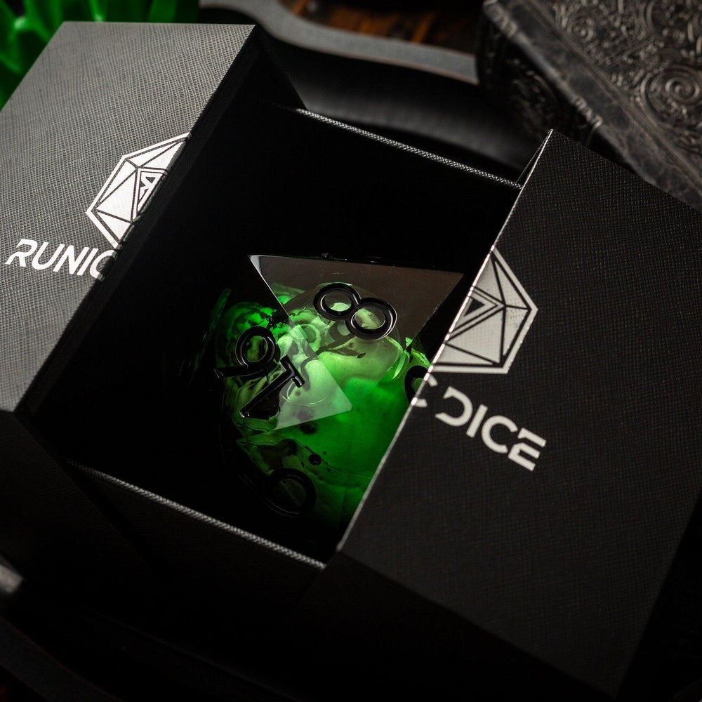 Massive Green Skull Liquid Core 95MM Chonk Handmade Resin Dice And Box (ONLINE ORDER ONLY)