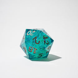 Massive Sea Green Teal Liquid Core 95MM Chonk Handmade Resin Dice And Box (ONLINE ORDER ONLY)