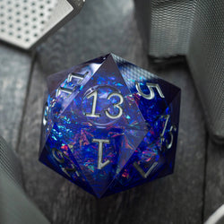 Massive Blue Liquid Core 95MM Chonk Handmade Resin D20 Dice with Box (ONLINE ORDER ONLY)