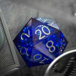 Massive Blue Liquid Core 95MM Chonk Handmade Resin D20 Dice with Box (ONLINE ORDER ONLY)