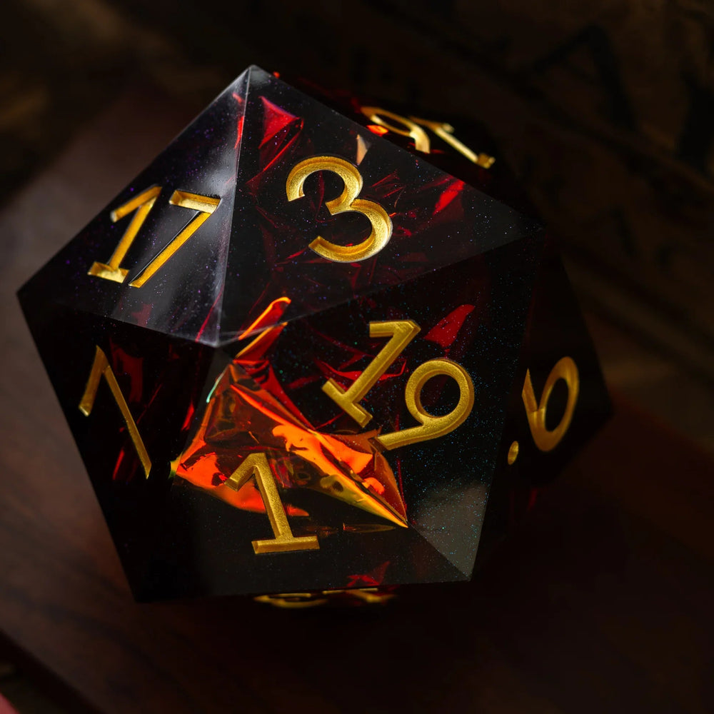 Massive Red Ember 95MM Chonk Handmade Resin Dice And Box (ONLINE ORDER ONLY)