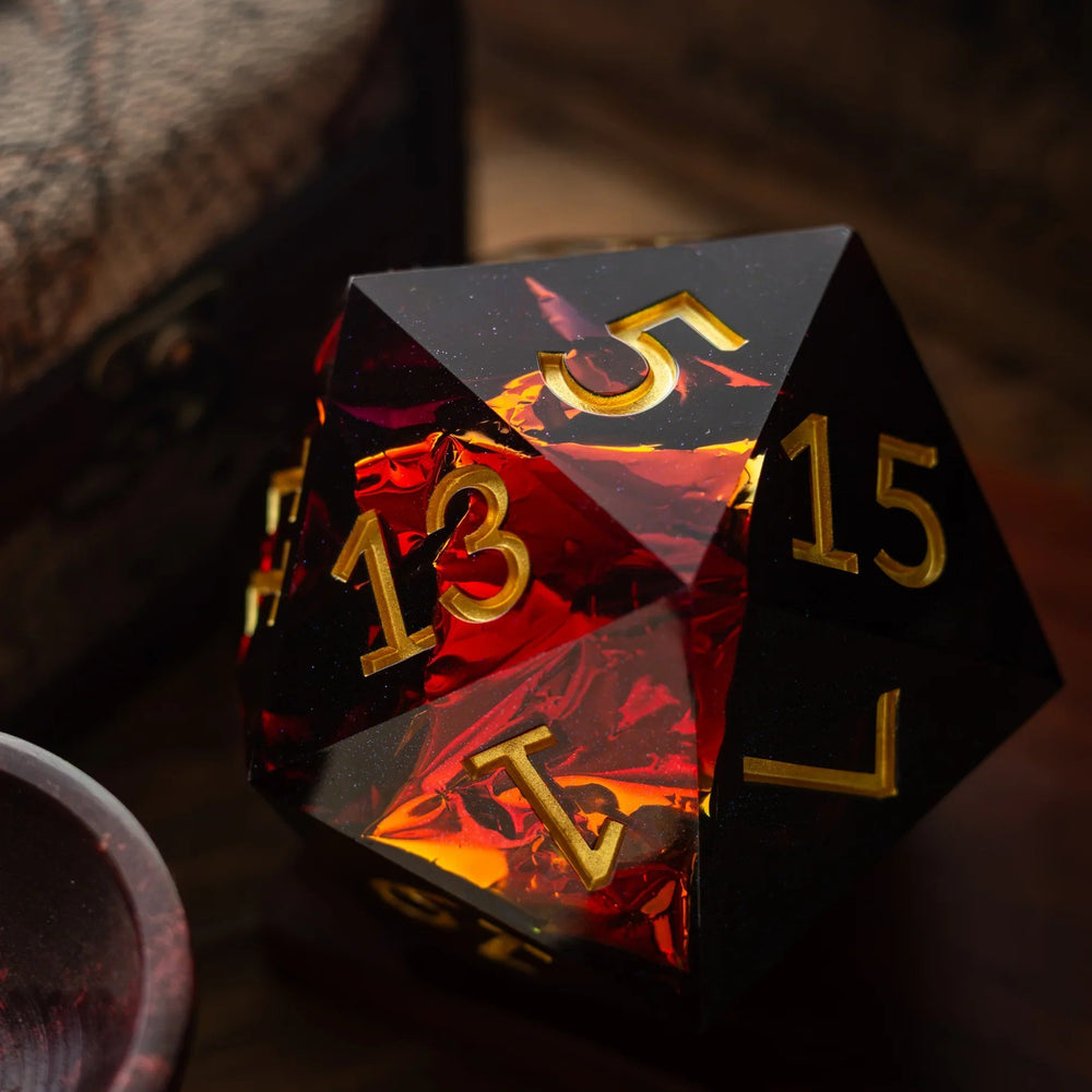 Massive Red Ember 95MM Chonk Handmade Resin Dice And Box (ONLINE ORDER ONLY)