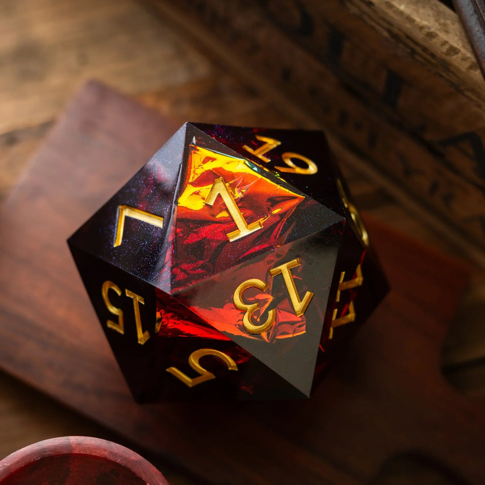 Massive Red Ember 95MM Chonk Handmade Resin Dice And Box (ONLINE ORDER ONLY)
