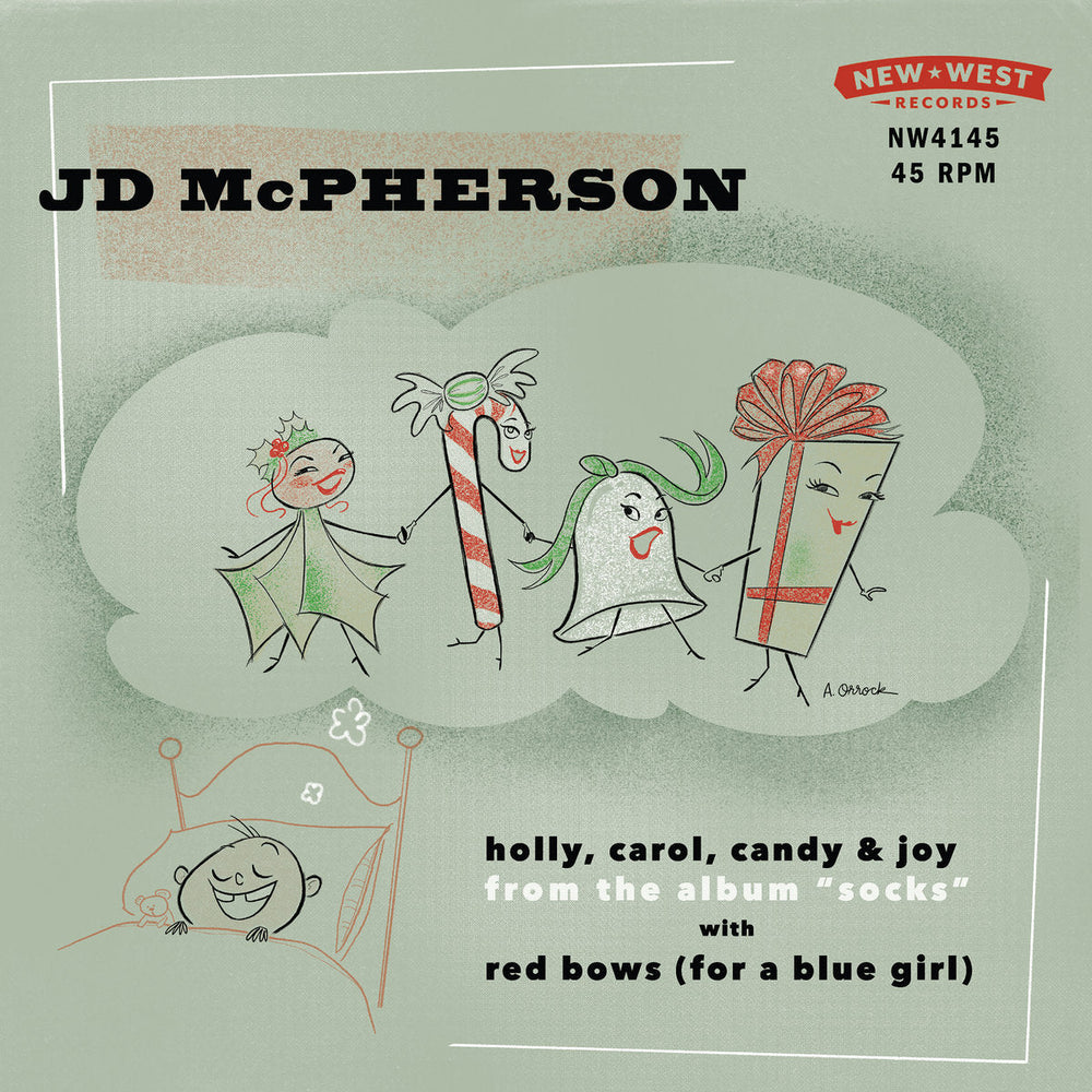McPherson, JD - Holly, Carol, Candy & Joy / Red Bows (For A Blue Girl) (SNOW GLOBE COLORED VINYL) [Vinyl] (ONLINE ORDER ONLY)