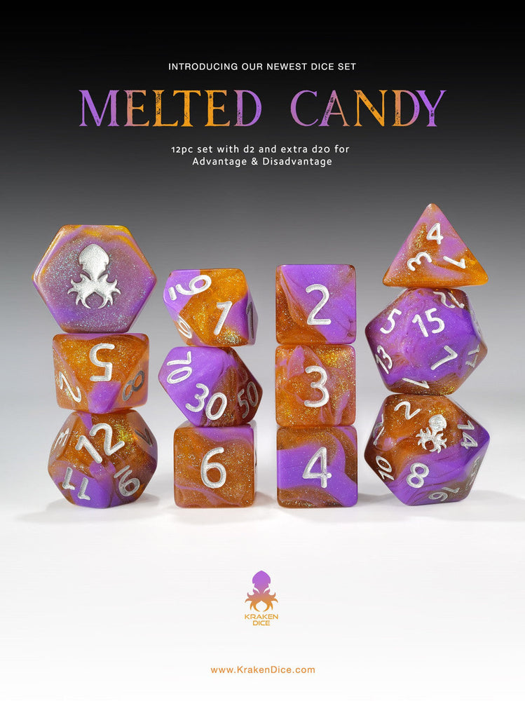Kraken Dice Melted Candy 12 pc Dice Set (ONLINE ORDER ONLY)