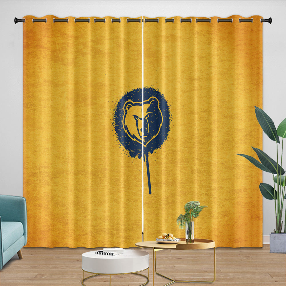 Memphis Grizzlies Curtains Blackout Window Drapes Room Decoration (Online Order Only)