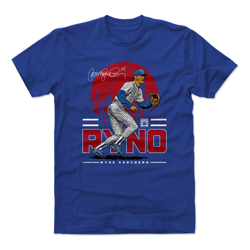 Ryne Sandberg Chicago Skyline WHT