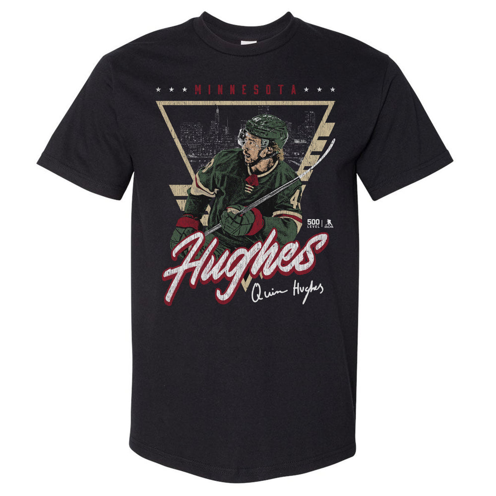 Quinn Hughes Minnesota Triangle Retro WHT (ONLINE ORDER ONLY)