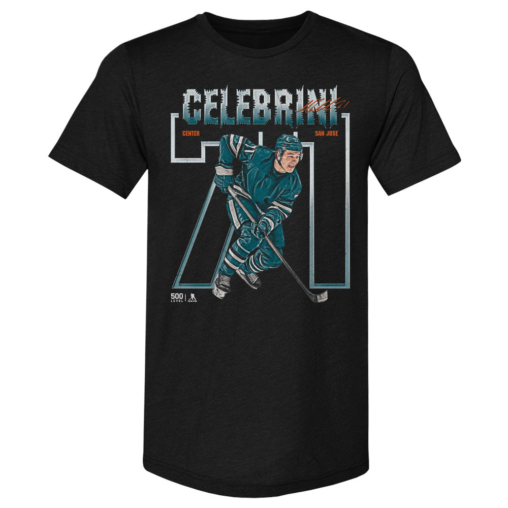 Macklin Celebrini San Jose Number Outline WHT (ONLINE ORDER ONLY)