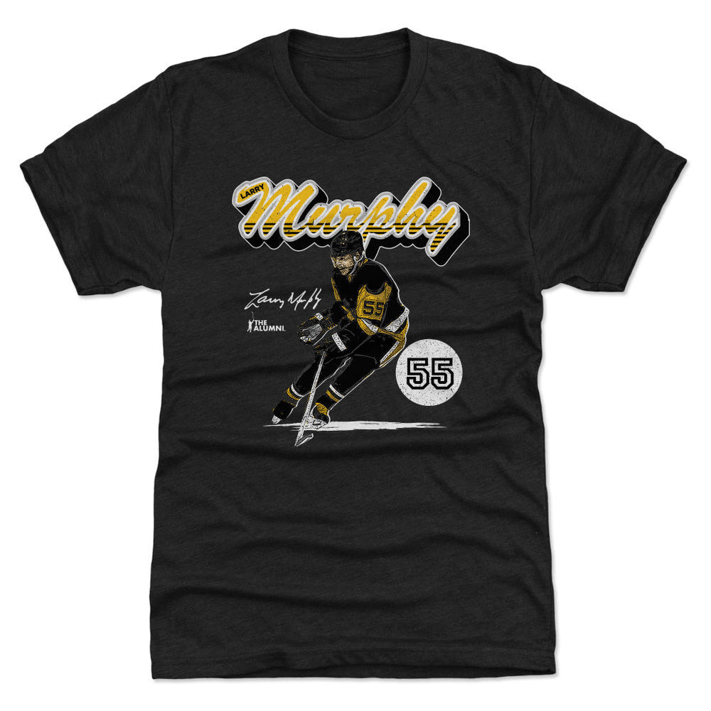 Larry Murphy Pittsburgh Retro Script WHT