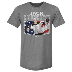 Jack Hughes New Jersey American Flag WHT (ONLINE ORDER ONLY)