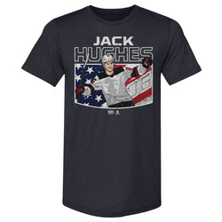 Jack Hughes New Jersey American Flag WHT (ONLINE ORDER ONLY)