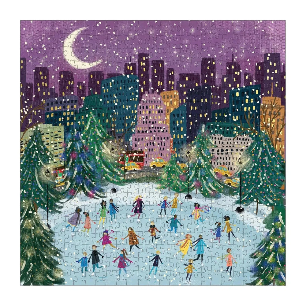 Merry Moonlight Skaters 500 Piece Jigsaw Puzzle Galison (ONLINE ORDER ONLY)