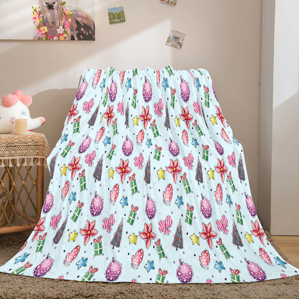 Merry Christmas Flannel Blanket Throw Blanket (Online Order Only)