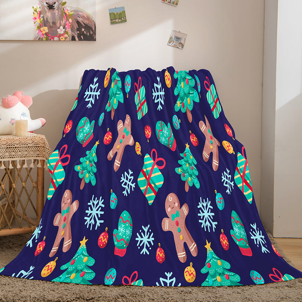 Merry Christmas Flannel Blanket Throw Blanket (Online Order Only)