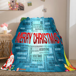 Merry Christmas Flannel Fleece Throw Cosplay Blanket (Online Order Only)