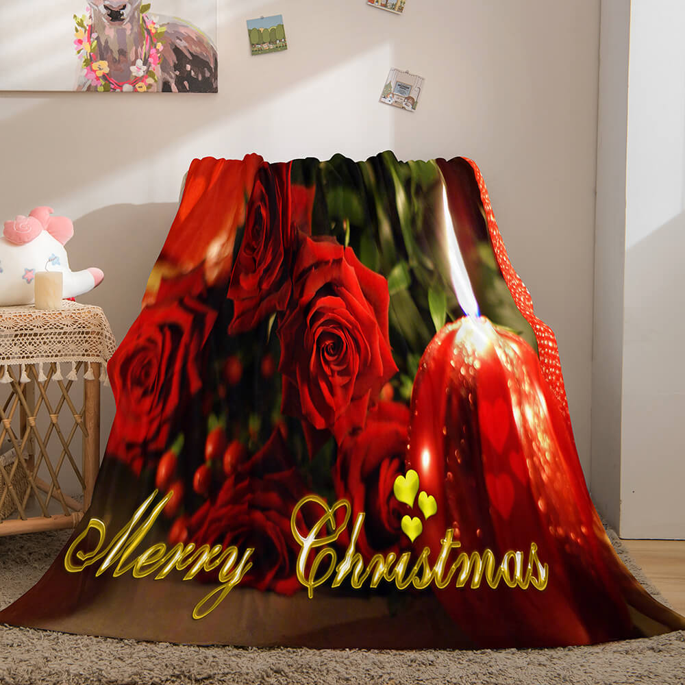 Merry Christmas Flannel Fleece Throw Cosplay Blanket (Online Order Only)