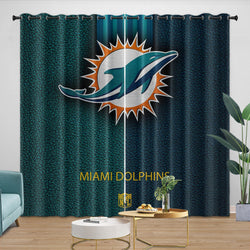 Miami Dolphins Curtains Blackout Window Drapes Room Decoration (Online Order Only)