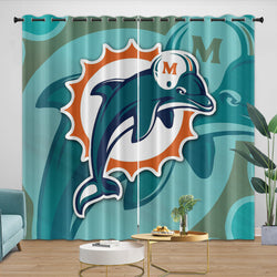 Miami Dolphins Curtains Blackout Window Drapes Room Decoration (Online Order Only)