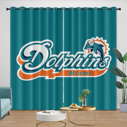 Miami Dolphins Curtains Blackout Window Drapes Room Decoration (Online Order Only)