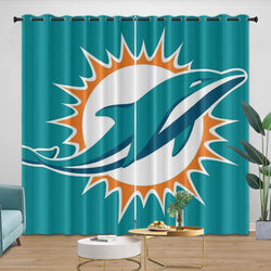 Miami Dolphins Curtains Blackout Window Drapes Room Decoration (Online Order Only)