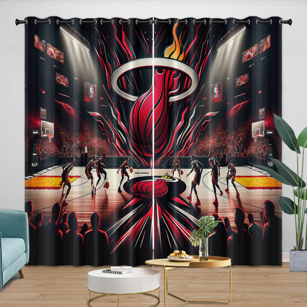 Miami Heat Curtains Blackout Window Drapes Room Decoration (Online Order Only)