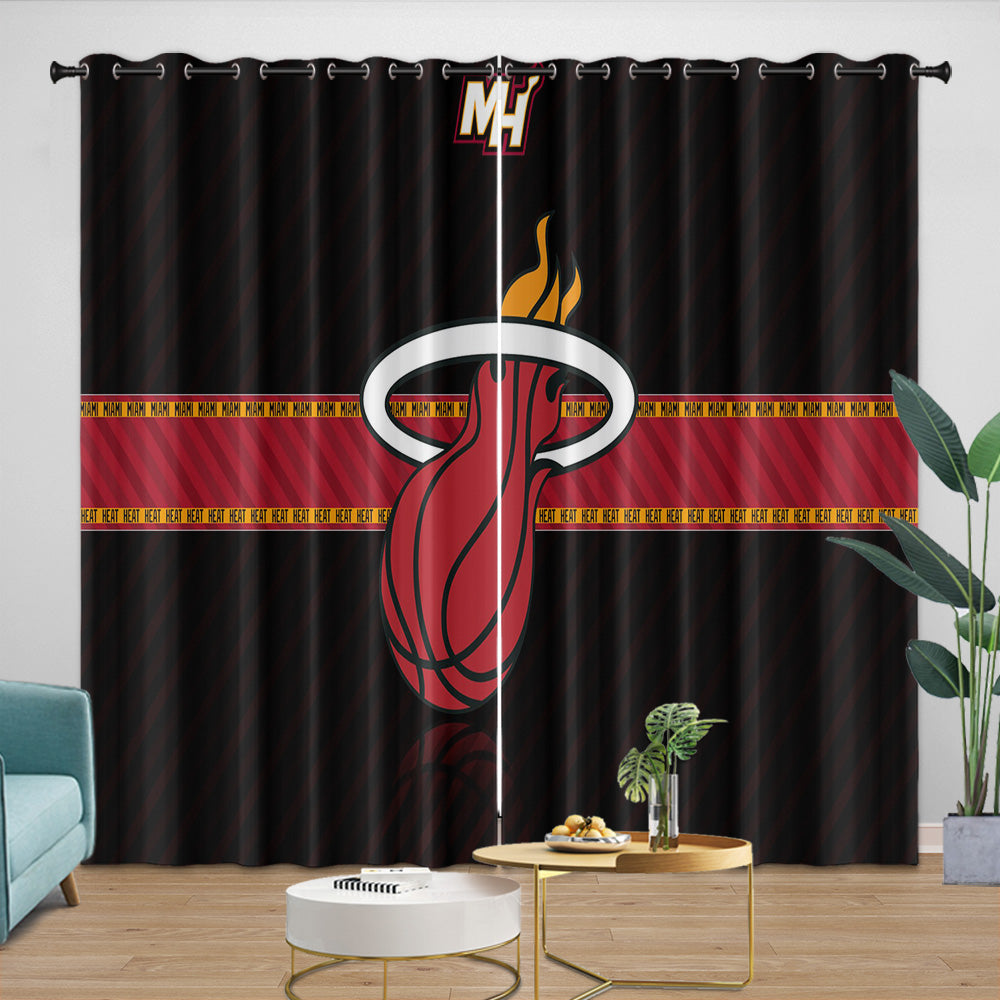 Miami Heat Curtains Blackout Window Drapes Room Decoration (Online Order Only)