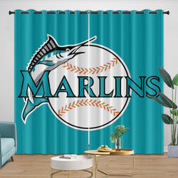 Miami Marlins Curtains Blackout Window Drapes Room Decoration (Online Order Only)