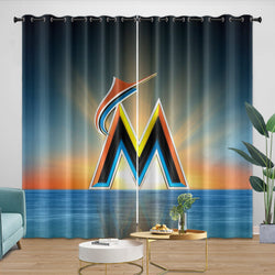 Miami Marlins Curtains Blackout Window Drapes Room Decoration (Online Order Only)