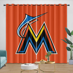 Miami Marlins Curtains Blackout Window Drapes Room Decoration (Online Order Only)