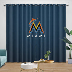 Miami Marlins Curtains Blackout Window Drapes Room Decoration (Online Order Only)