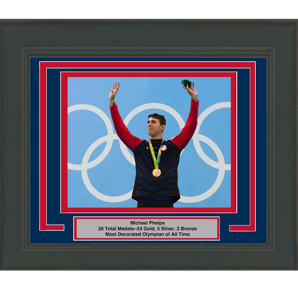 Framed Michael Phelps Team USA Olympic 8x10 Swimming Photo (ONLINE ORDER ONLY)