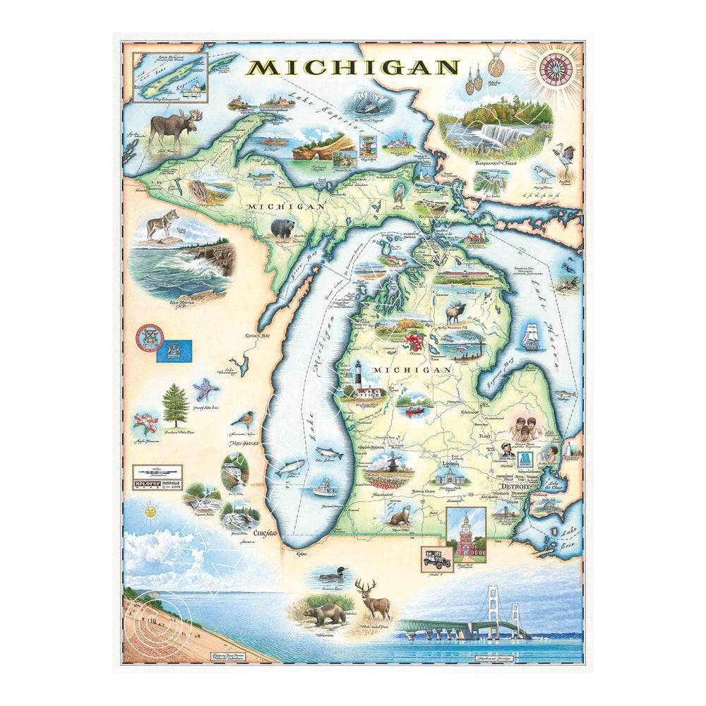 Michigan 1000 Piece Jigsaw Puzzle Xplorer Maps (ONLINE ORDER ONLY)