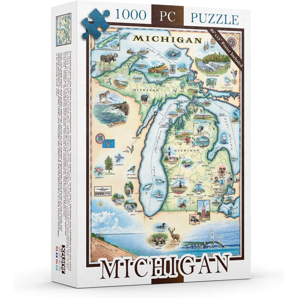 Michigan 1000 Piece Jigsaw Puzzle Xplorer Maps (ONLINE ORDER ONLY)