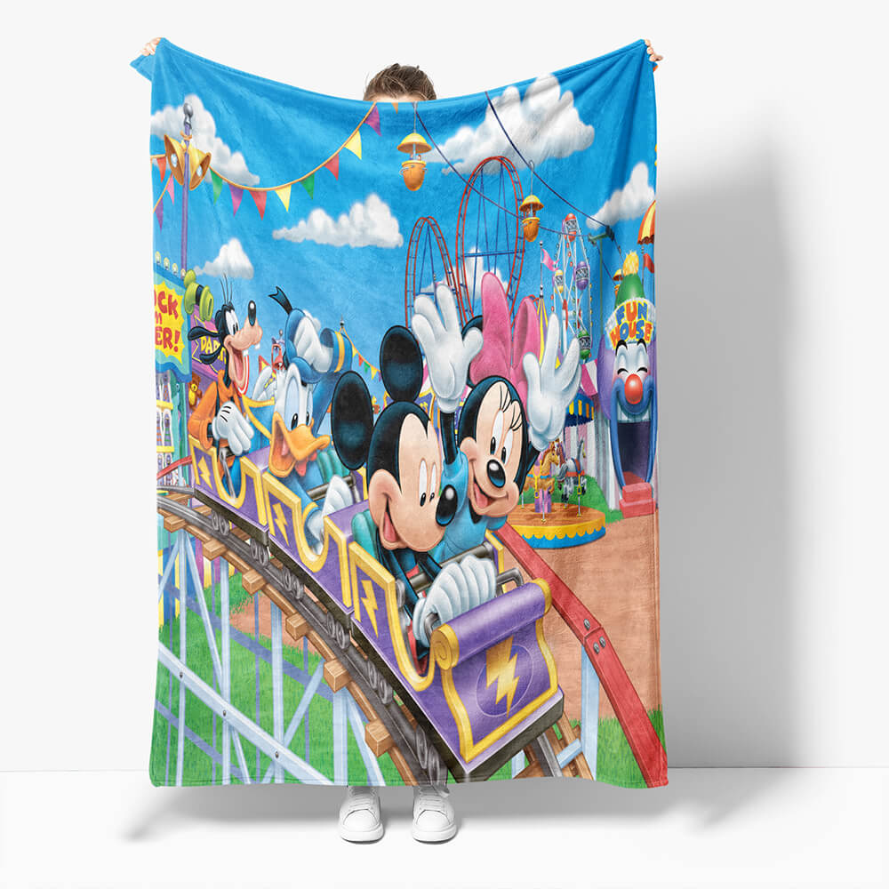 Mickey Mouse Minnie Mouse Flannel Fleece Throw Blanket (Online Order Only)