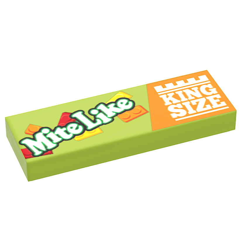 Mite Like Candy (King Size) - B3 Customs Printed 1x3 Tile made using LEGO parts (Online Order Only)